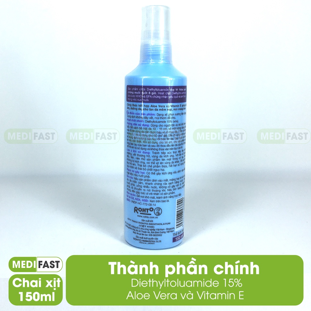 Xịt chống muỗi Remos - từ sả chanh, oải hương giúp xua đuổi chống muỗi, có thêm lô hội và vitamin E dưỡng da - An toàn