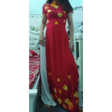 Thanh lý bộ áo dài voan eo dưới 68cm kèm quần