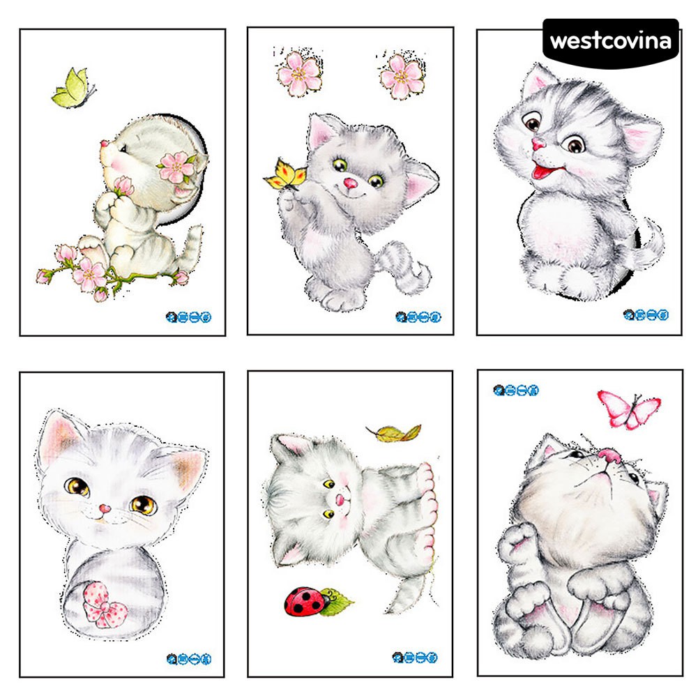 Miếng Dán Hình Mèo Dễ Thương Chống Thấm Nước Trang Trí Bồn Cầu