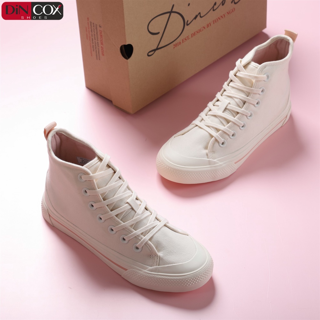 Giày Sneaker Vải Nữ DINCOX D09 Năng Động Cá Tính White