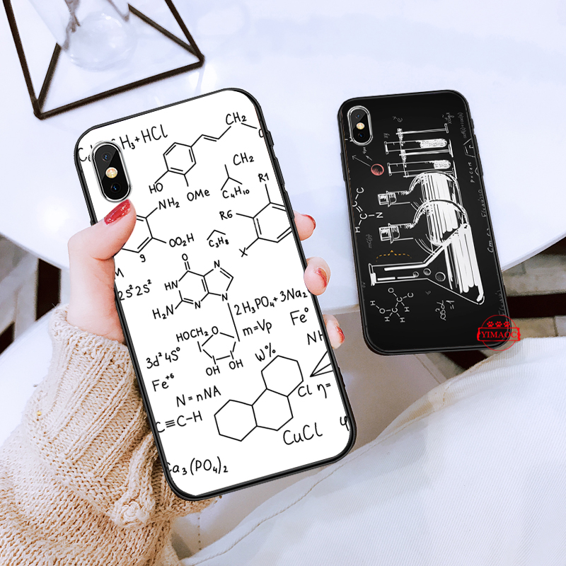 Ốp điện thoại in hình vẽ hóa học cho iPhone 12 Mini 11 Pro XR XS Max