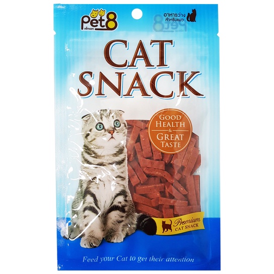 Snack Bánh thưởng cho mèo PET8 Cat Snack Mini Strip Nhiều Hương Vị 35G