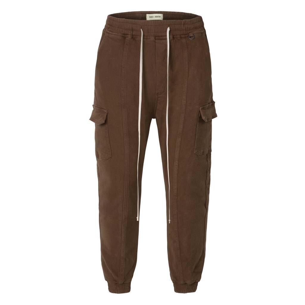 Quần jogger nam cargo streetwear cao cấp FNOS JGK3 màu nâu túi hộp chất kaki co giãn