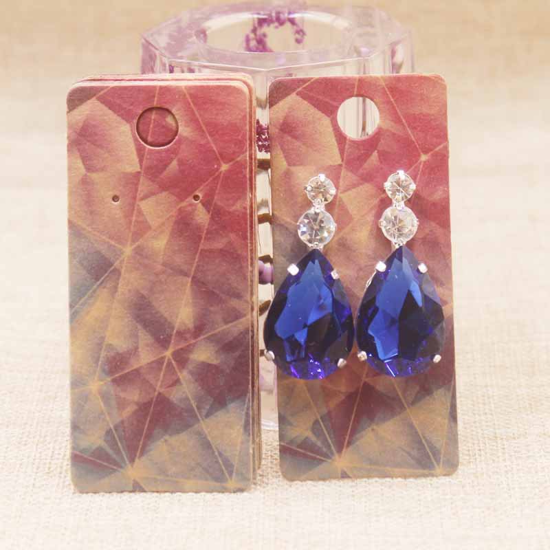 Set 100 Giấy In Màu Kích Thước 4*9cm Đựng Bông Tai Thẻ