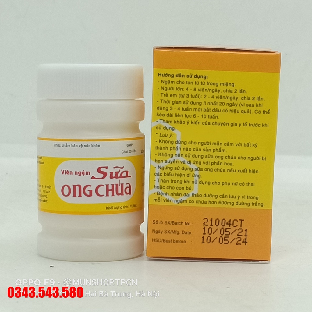 Viên ngậm SỮA ONG CHÚA chai 20 viên