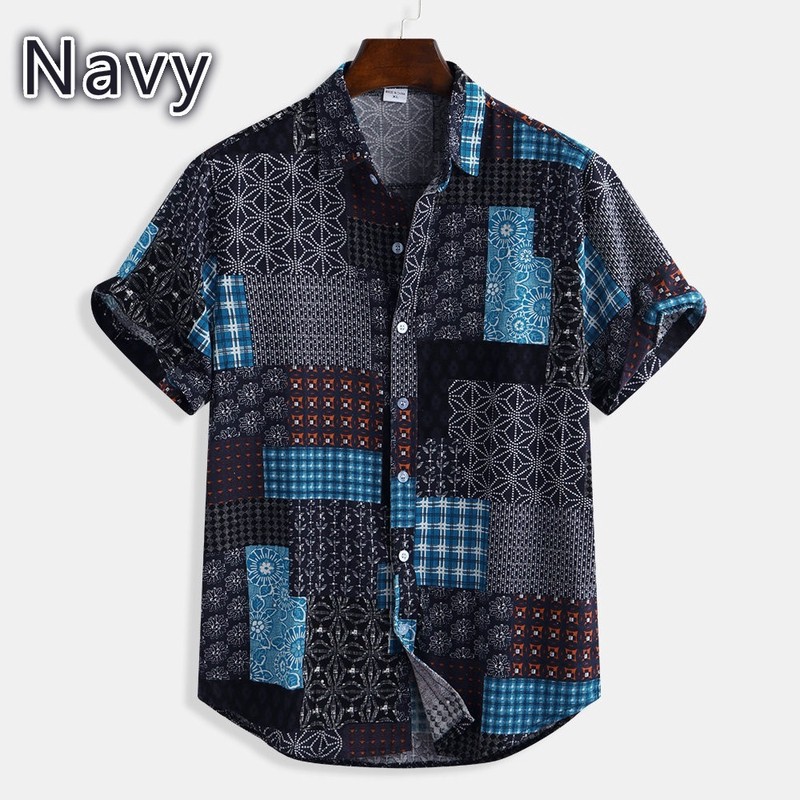 Men's Printed Short Sleeve Men's Floral Shirt85 | BigBuy360 - bigbuy360.vn