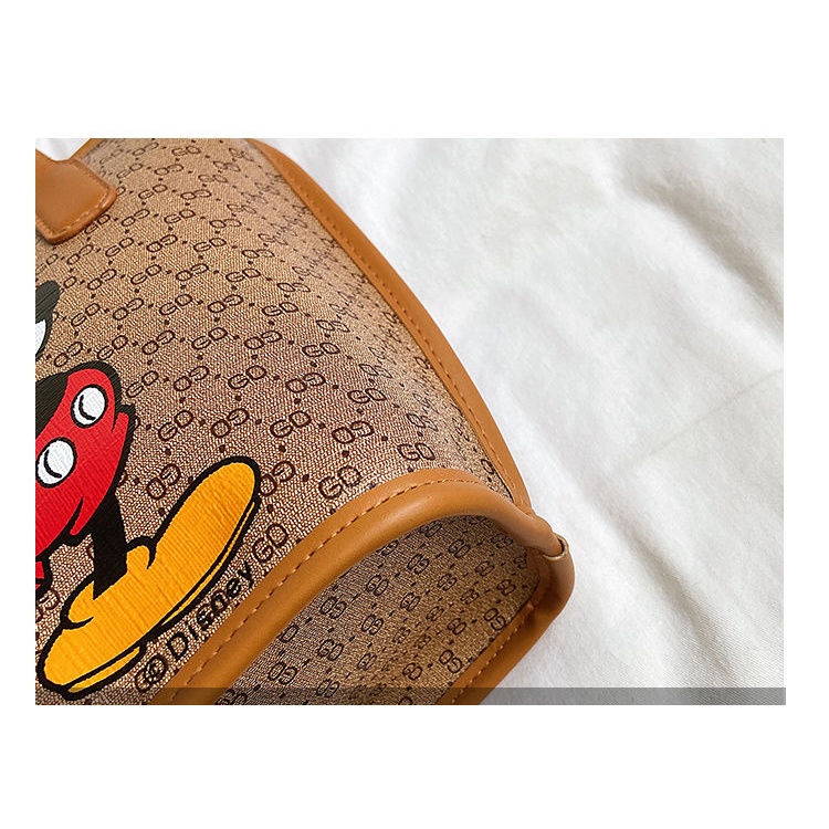 Túi xách tay Chuwanglin bằng da in họa tiết hoạt hình dành cho nữ