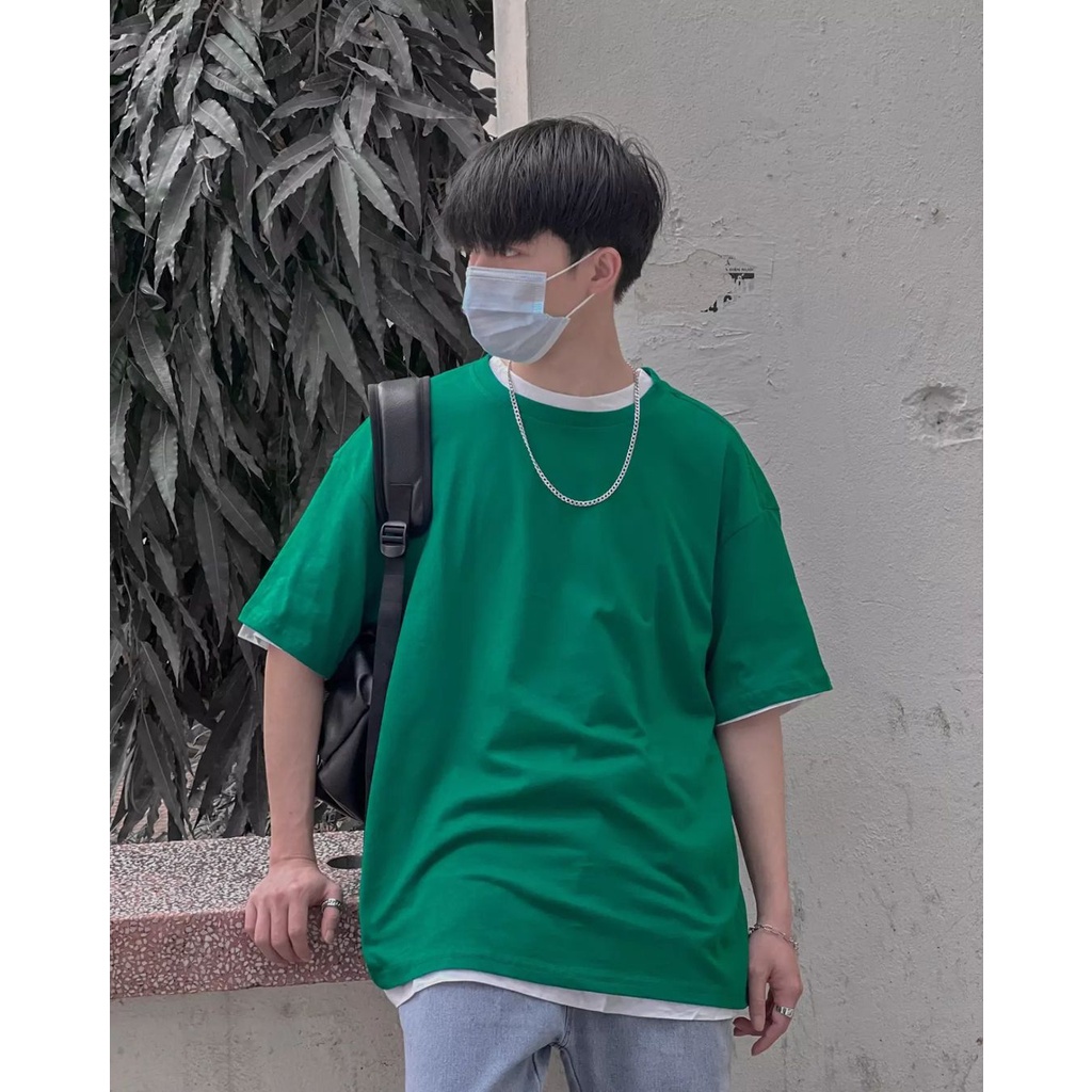 Áo thun tay lỡ trơn nam nữ MEANSTORE phông in hình cotton vải mát form rộng phong cách Ulzzang - Ảnh thật