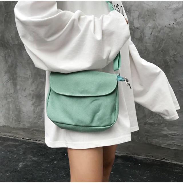 túi chéo mini vải bố vintage đáng yêu