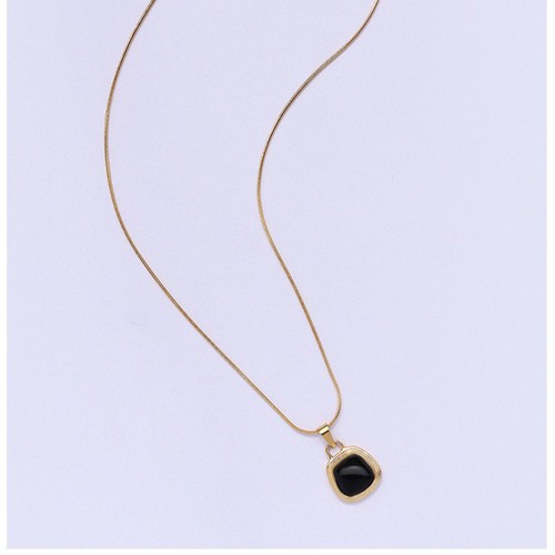 Dây Chuyền Sợi Mì Mặt Giả Ngọc Trai Titan Ko Đen TT 3420