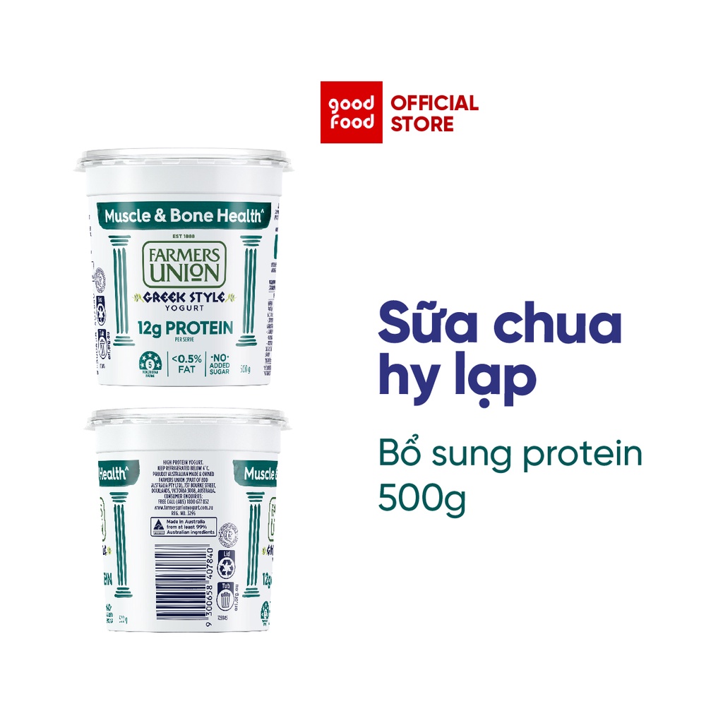 Sữa Chua Hy Lạp Greek Yogurt Farmers Union không béo 500g - 1 hũ