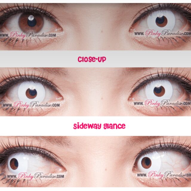 Whiteout crazy lens ( lens cosplay trắng)