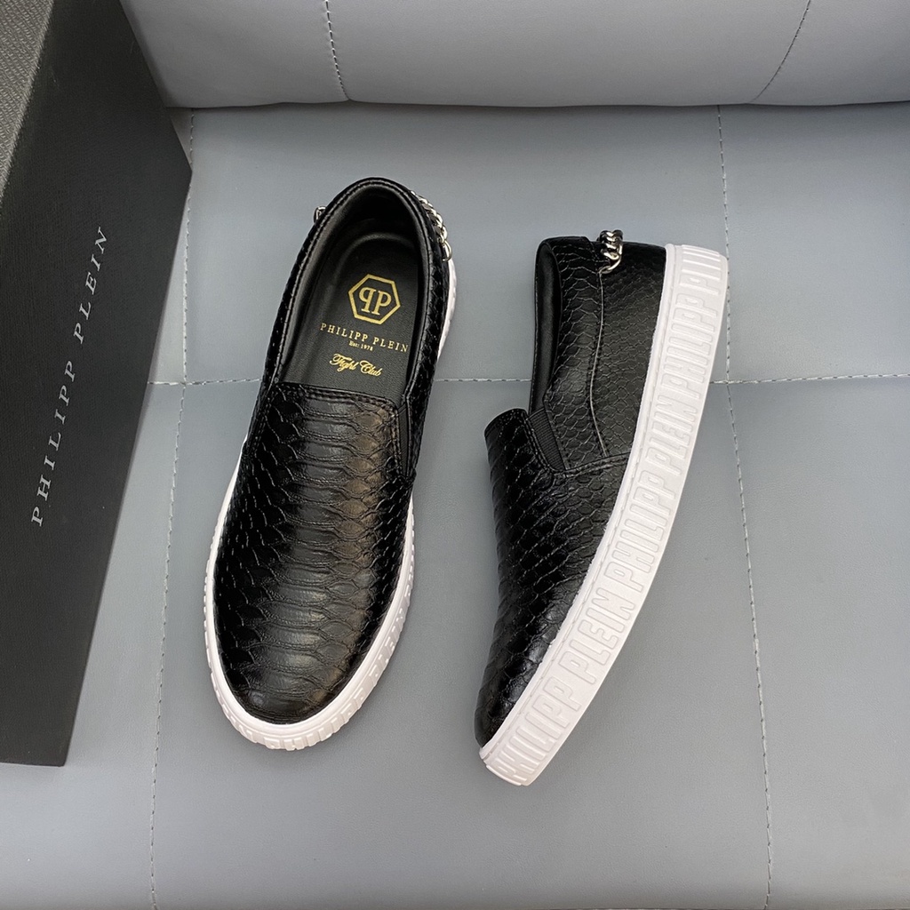 Gày lười nam cao cấp da thật Philipp Plein với mặt gân trên da ca tính và thời trang mang đến sự trẻ trung và sang trọng