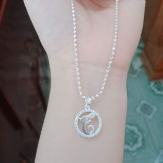 Dây chuyền bạc 925 mặt chữ nạm đá cực xinh yêu