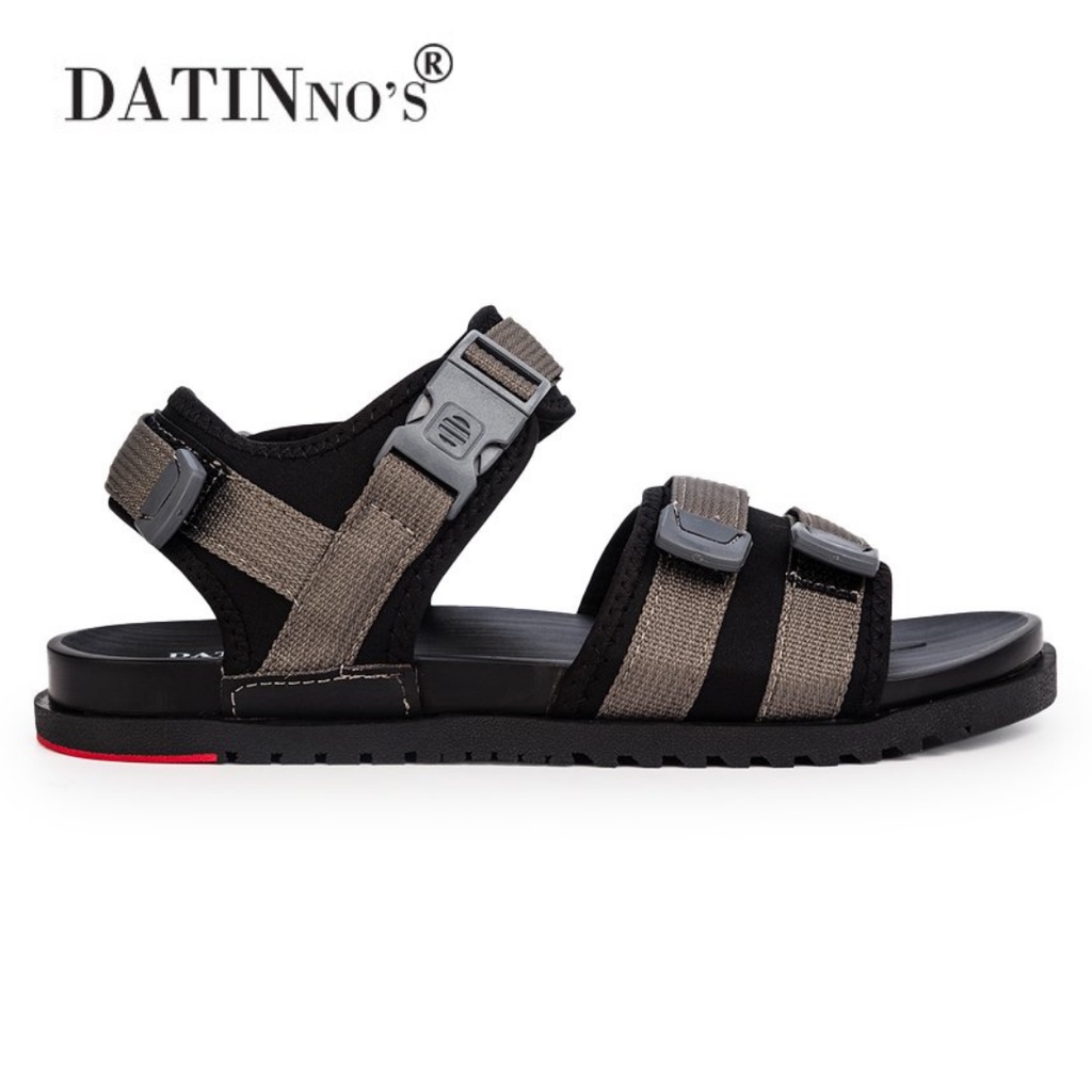 Sandal Cao Cấp Cho Nam DATINNOS Dáng Quai Ngang Trẻ Trung Đen Xám