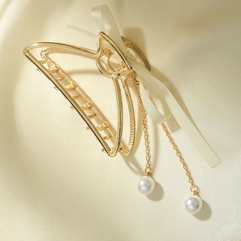 Kẹp tóc kim loại thiết kế đơn giản phong cách Hàn Quốc cho nữ