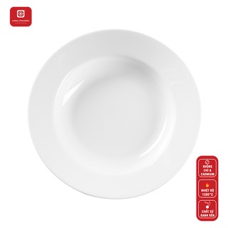Đĩa sâu lòng sứ trắng - Đĩa đựng salat, spaghetti - Đĩa Soup Nhà hàng cao cấp Sứ Long Phương