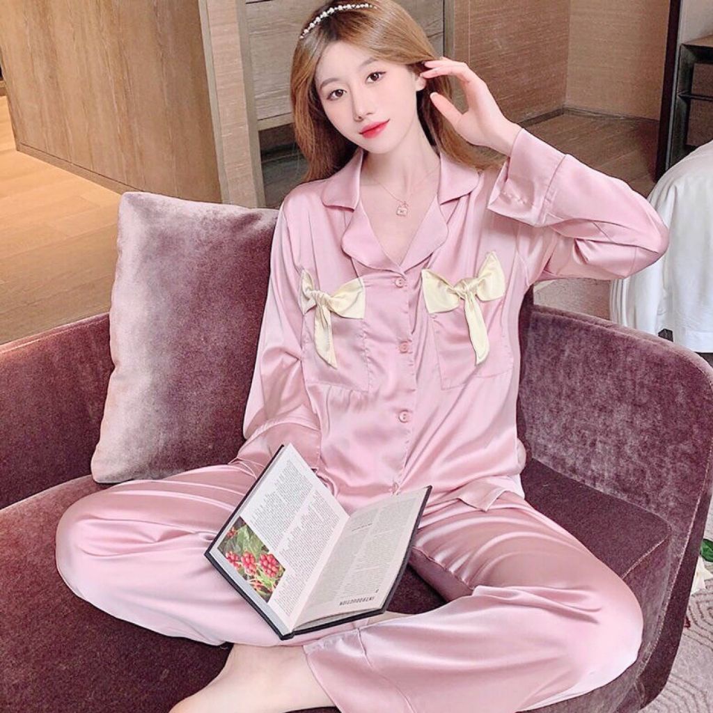 Đồ ngủ Pijama Lụa LATIN Thiết Kế MIKY Đồ ngủ Nữ Dễ Thương  Cao Cấp  mềm mịn &lt; 60Kg
