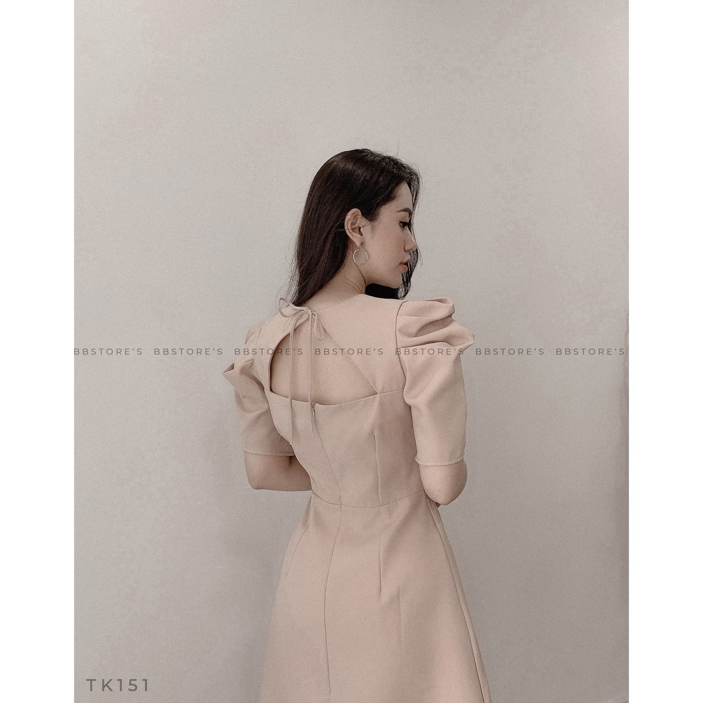 [Mã SKAMA06 giảm 8% tối đa 50K đơn 250K] [BBSTORE'S] Đầm Cổ Vuông Cột Nơ Sau - TK151 | BigBuy360 - bigbuy360.vn