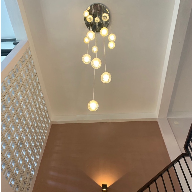 Đèn thả thông tầng MONSKY CHIZO 10 bóng pha lê thủy tinh cao cấp - kèm bóng LED [ẢNH VIDEO THẬT 100%].