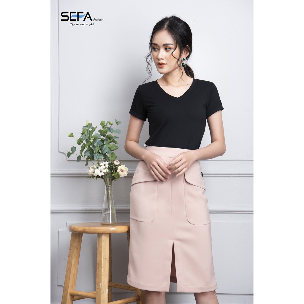 [Dự tiệc/Uy tín/Sang trọng] Chân váy bút chì phối túi SF003201 (Đẹp, Giá rẻ) | BigBuy360 - bigbuy360.vn