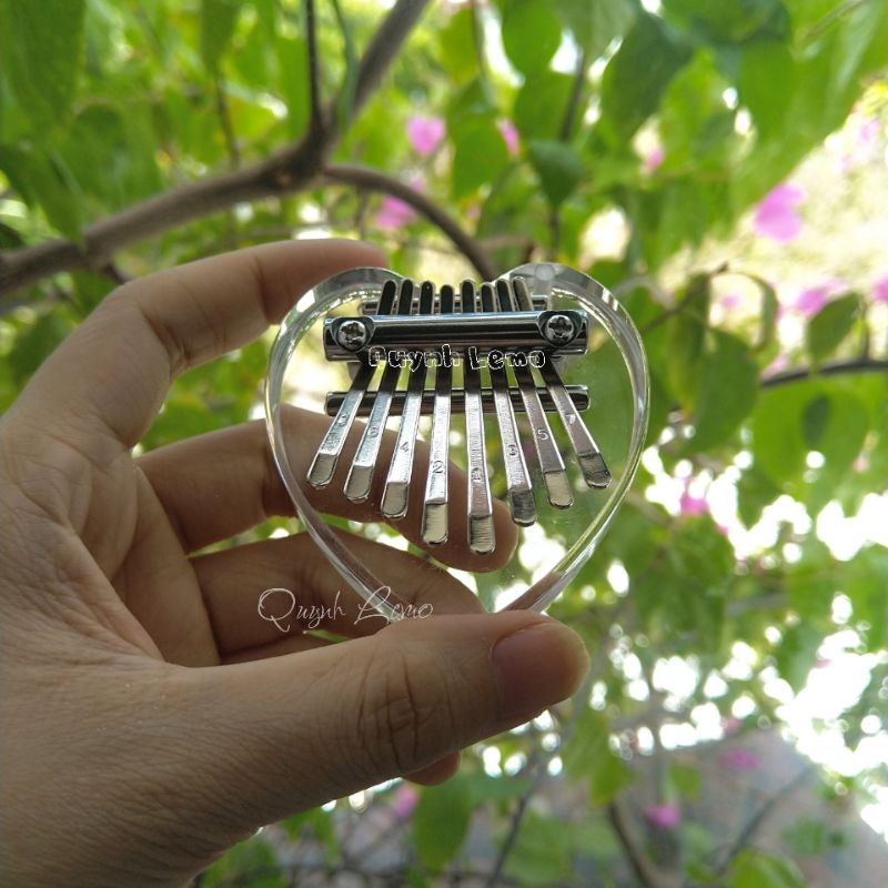 Mua [Có sẵn] Đàn Kalimba 8 Phím [Pha Lê] Độc Đáo - (Đàn Kalimba 8 Phím Mini) - Dễ Sử Dụng - Có Dây Buộc Dễ Thương