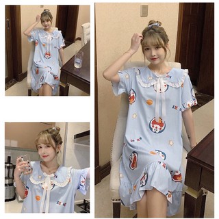 Váy Đầm Cổ Bèo Đuôi Cá Doremon Doraemon