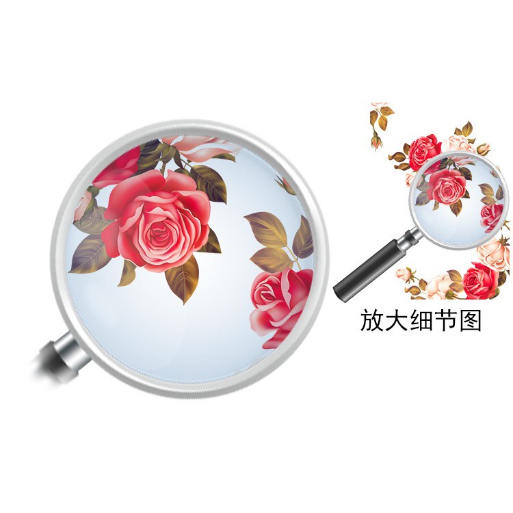 Decal dán kính cao cấp - Hoa Hồng Mẫu đơn đỏ hồng (60x116 )