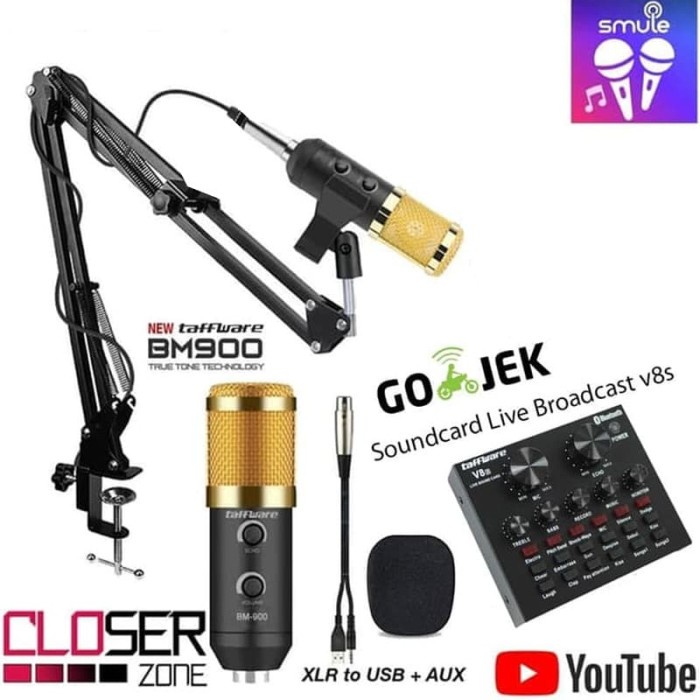 Bộ mic hát sound card v8  K10   MIC 900 BAO HAY