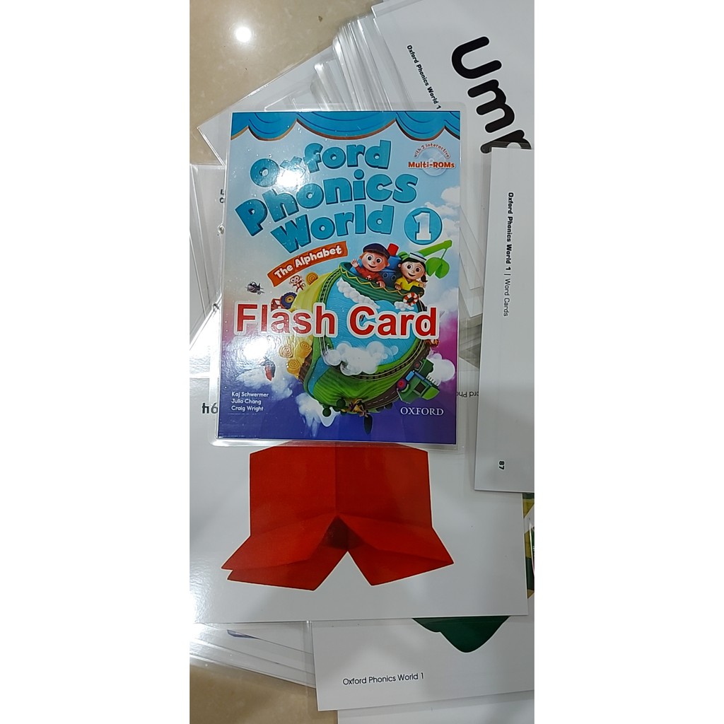 [LIFEMALL9915 - 12% đơn 99K] Flash card oxford phonic world 1 ép lactich in 2 mặt hình và chữ