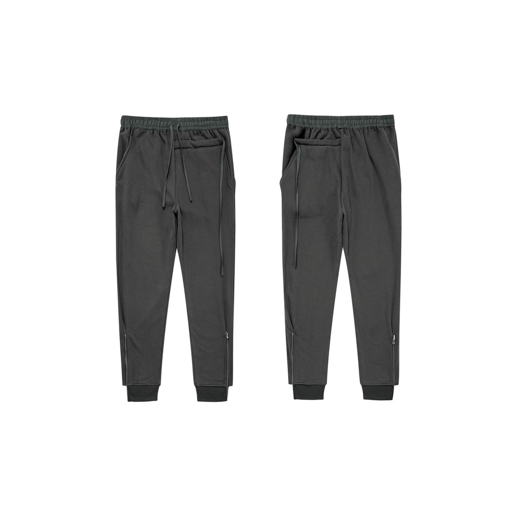 Quần Jogger Zip Xám rêu