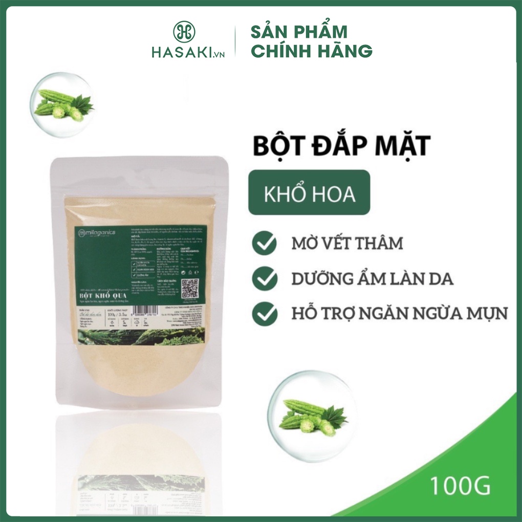 Bột Khổ Qua Milaganics Mờ Vết Thâm, Dưỡng Ẩm Da 100g Hasaki Sản phẩm chính hãng