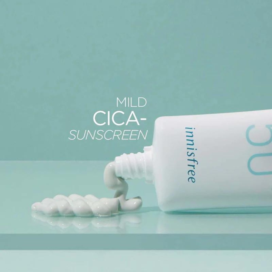 Kem chống nắng làm dịu da mụn Innisfree Mild Cica Sunscreen SPF50+ PA++++ 50ml