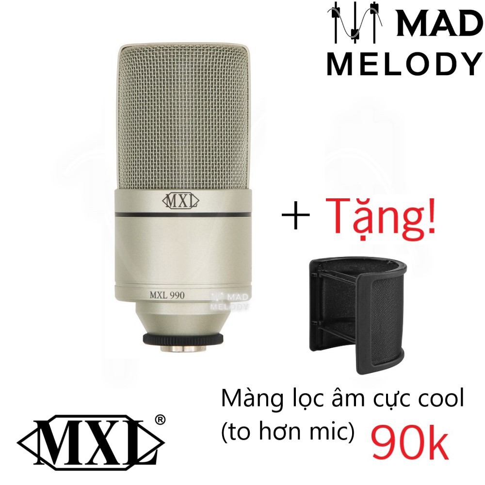 MXL 990 Condenser Microphone [micro thu âm chất lượng cho giọng và nhạc cụ, studio & livestream, NEW & chính hãng]
