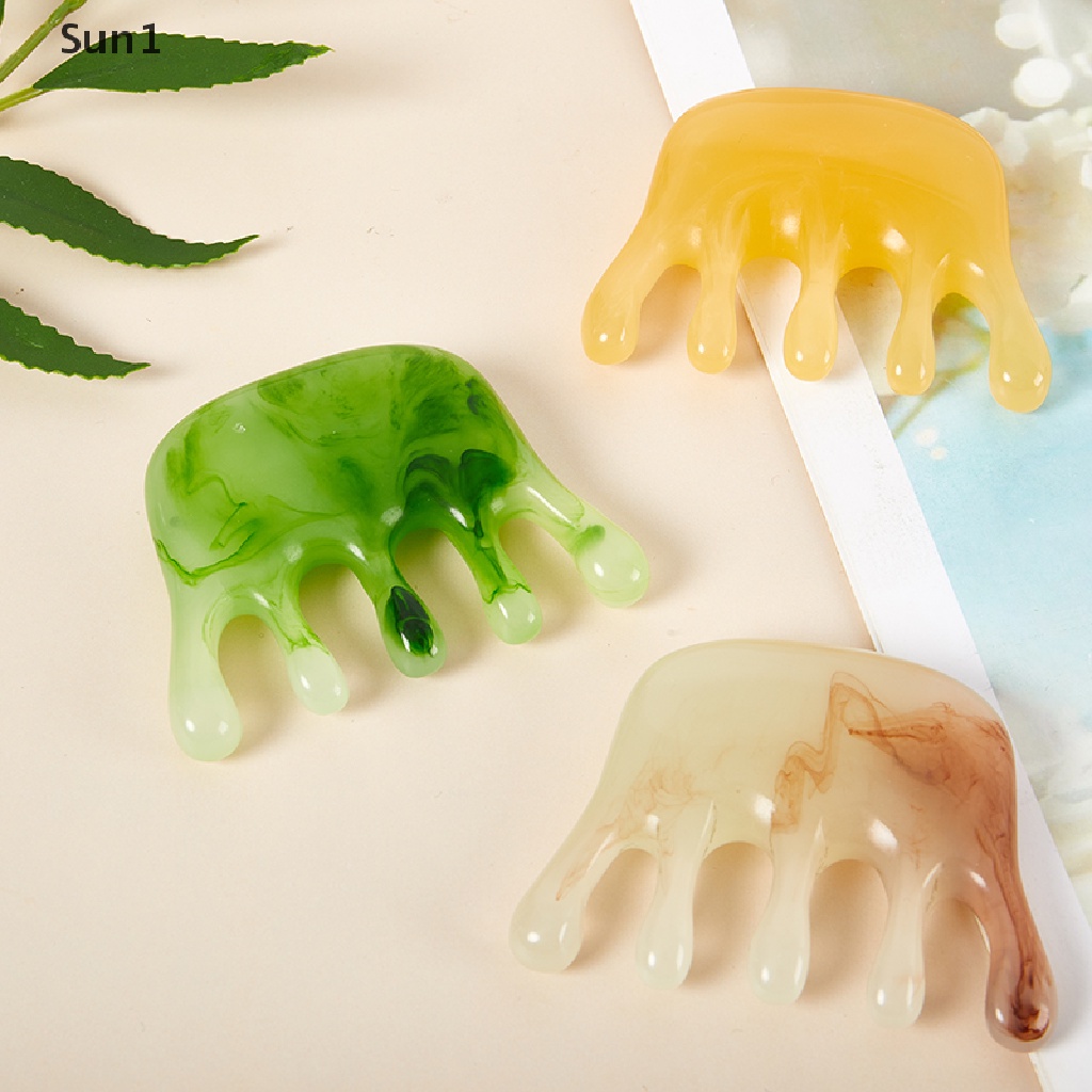 Sun1 &gt; 1 Lược Mát Xa Da Đầu Bằng Nhựa Resin Năm Răng Dày