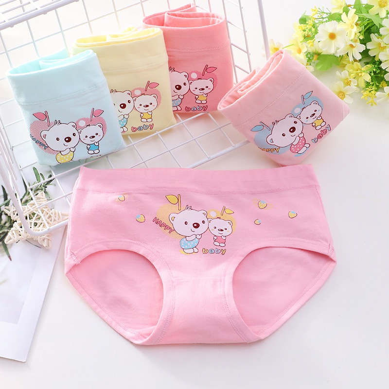 Set 5 quần chip tam giác bé gái, quần lót trẻ em cotton cao cấp mềm mịn thoáng mát QL09