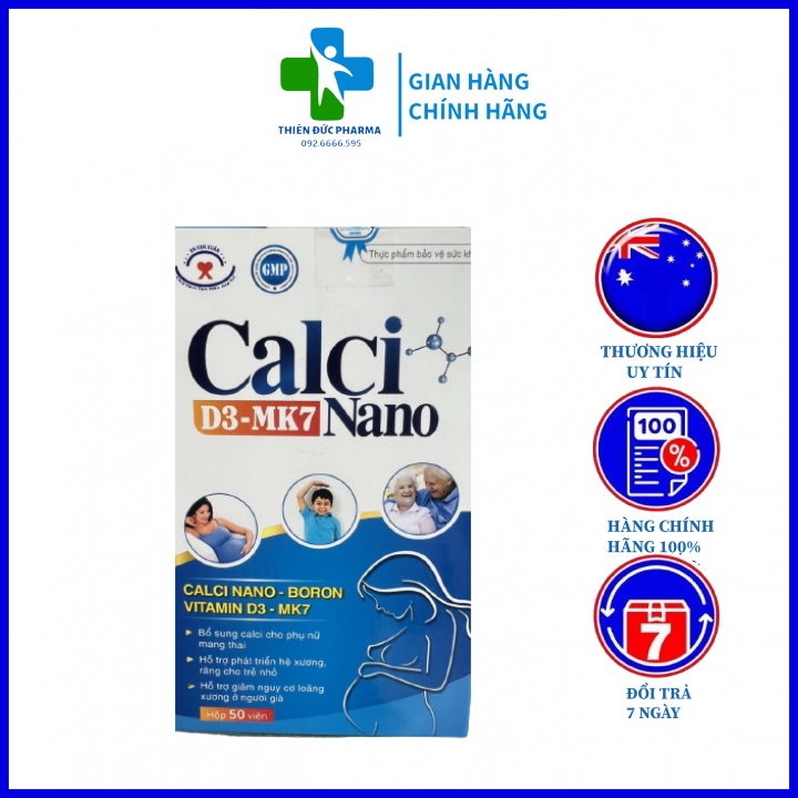 Viên Uống Calci D3 – Mk7 Nano Bổ Sung Calci, Hỗ Trợ Phát Triển Hệ Xương, Giảm Nguy Cơ Loãng Xương