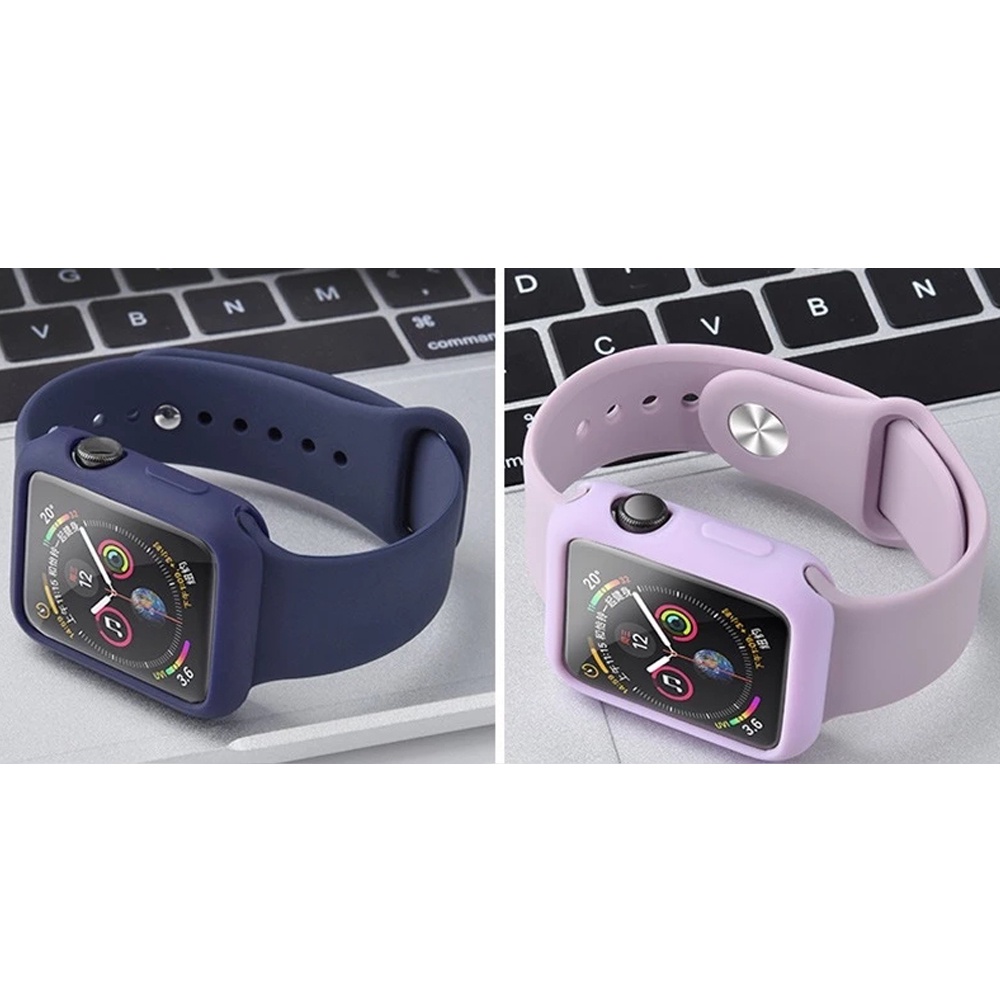 Khung Silicone Bảo Vệ Màn Hình Cho iWatch Series 8 / 7 / 6 / 5 / 4 / 3 / SE 45mm 41mm 44mm 40mm 42mm 38mm
