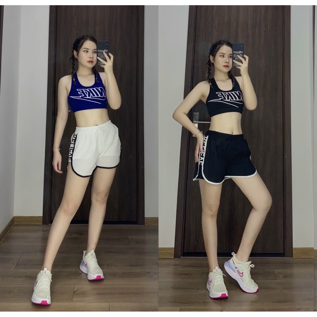 BỘ ĐỒ TẬP ÁO BRA QUẦN BOXER 2 LỚP TẬP GYM, ERUBIC ZUMBA