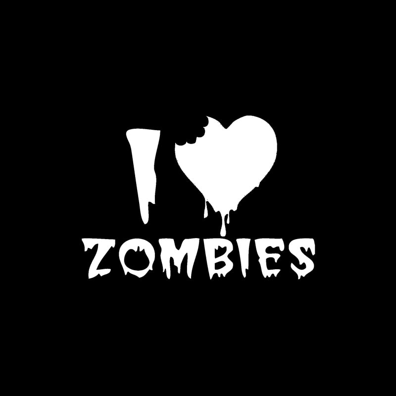 Decal dán trang trí xe hơi hoạ tiết I HEART ZOMBIES bằng chất liệu vinyl kích thước 14.2CM*10CM