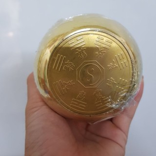Hồ lô trơn phong thuỷ đáy bát quái chất liệu bằng đồng vàng MS300