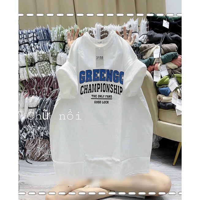 Áo thun cotton 3158 in chữ nổi