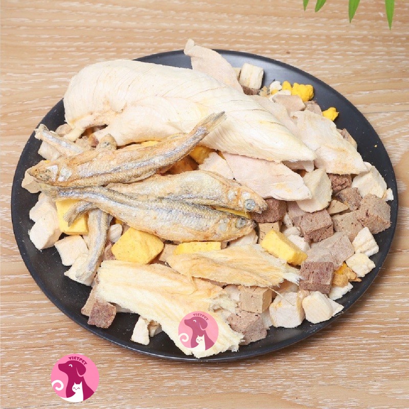 [Siêu Ngon Mà Rẻ] ĐỒ ĂN ĐÔNG KHÔ/ Sấy khô 650g Hỗn hợp các loại tthịt dinh dưỡng cho mèo / chó (Loại Đặc Biệt)