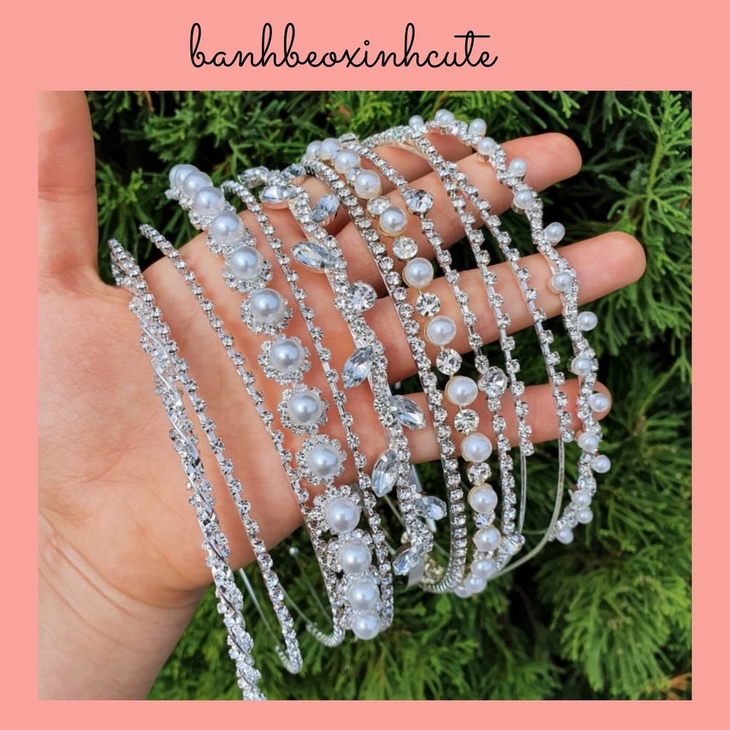 Bờm cài tóc/băng đô đính đá phong cách tiểu thư Hàn Quốc quà valentine
