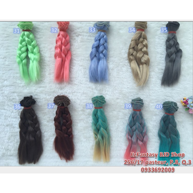 Line may tóc búp bê bjd - kiểu bính 15cm - màu 22