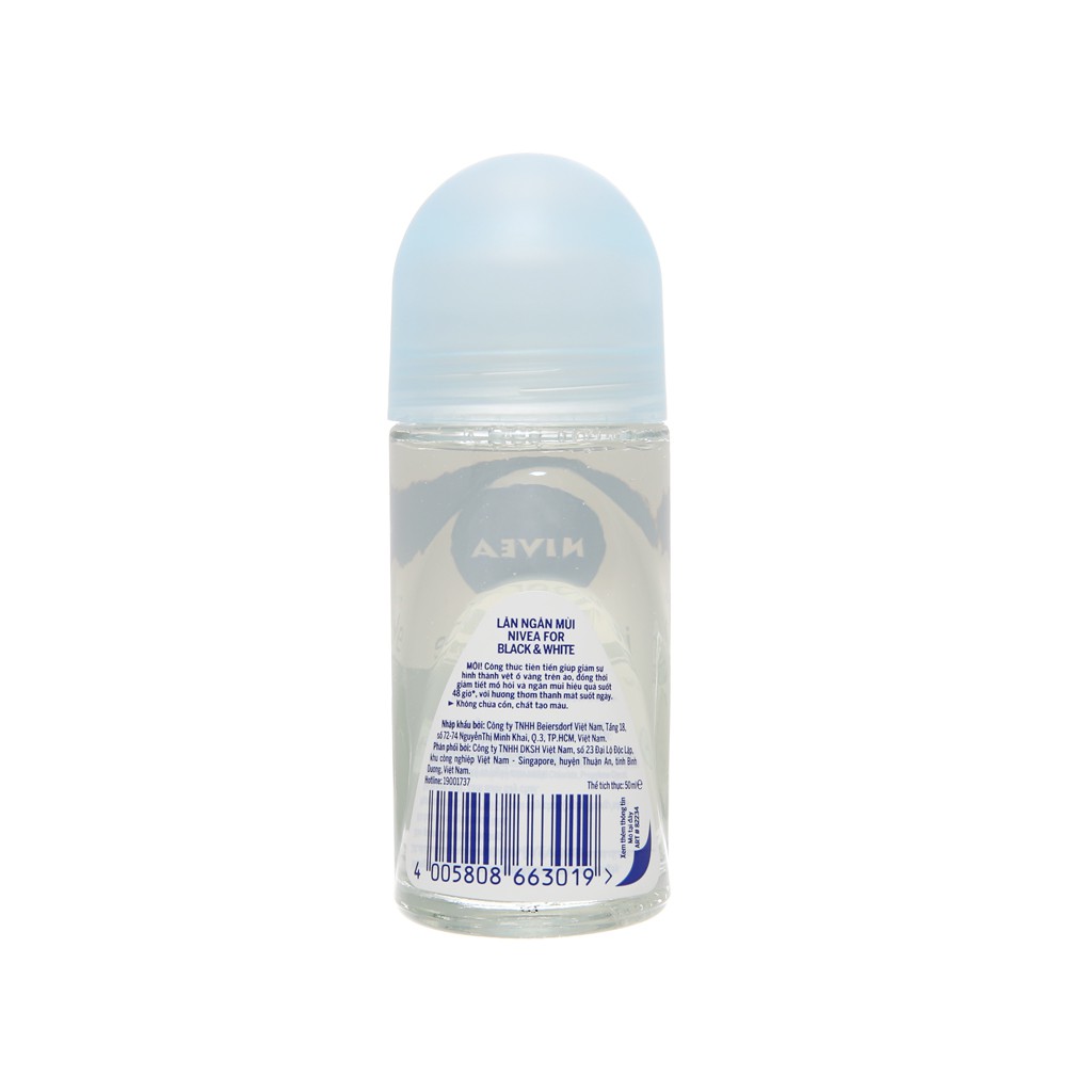 Lăn ngăn mùi Nivea Invisible For Black & White 50ml