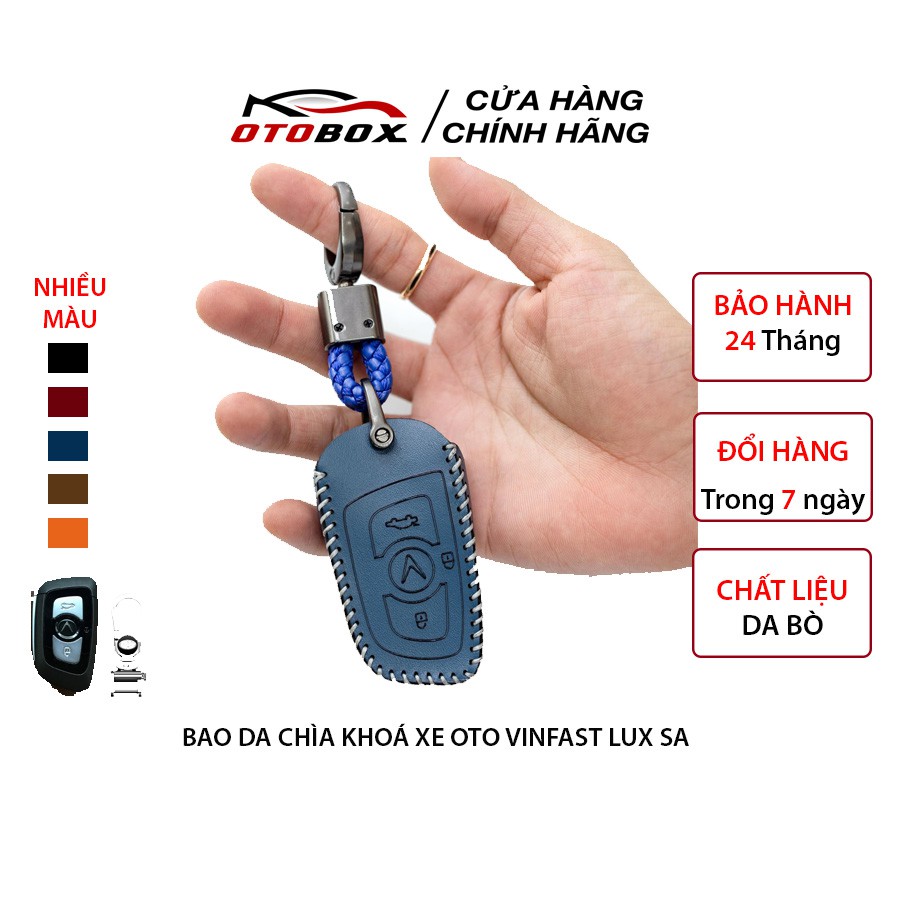 Bao da chìa khoá o to vinfast lux a, sa chìa thông minh da bò thật cao cấp bảo vệ chống xước và va đập my car