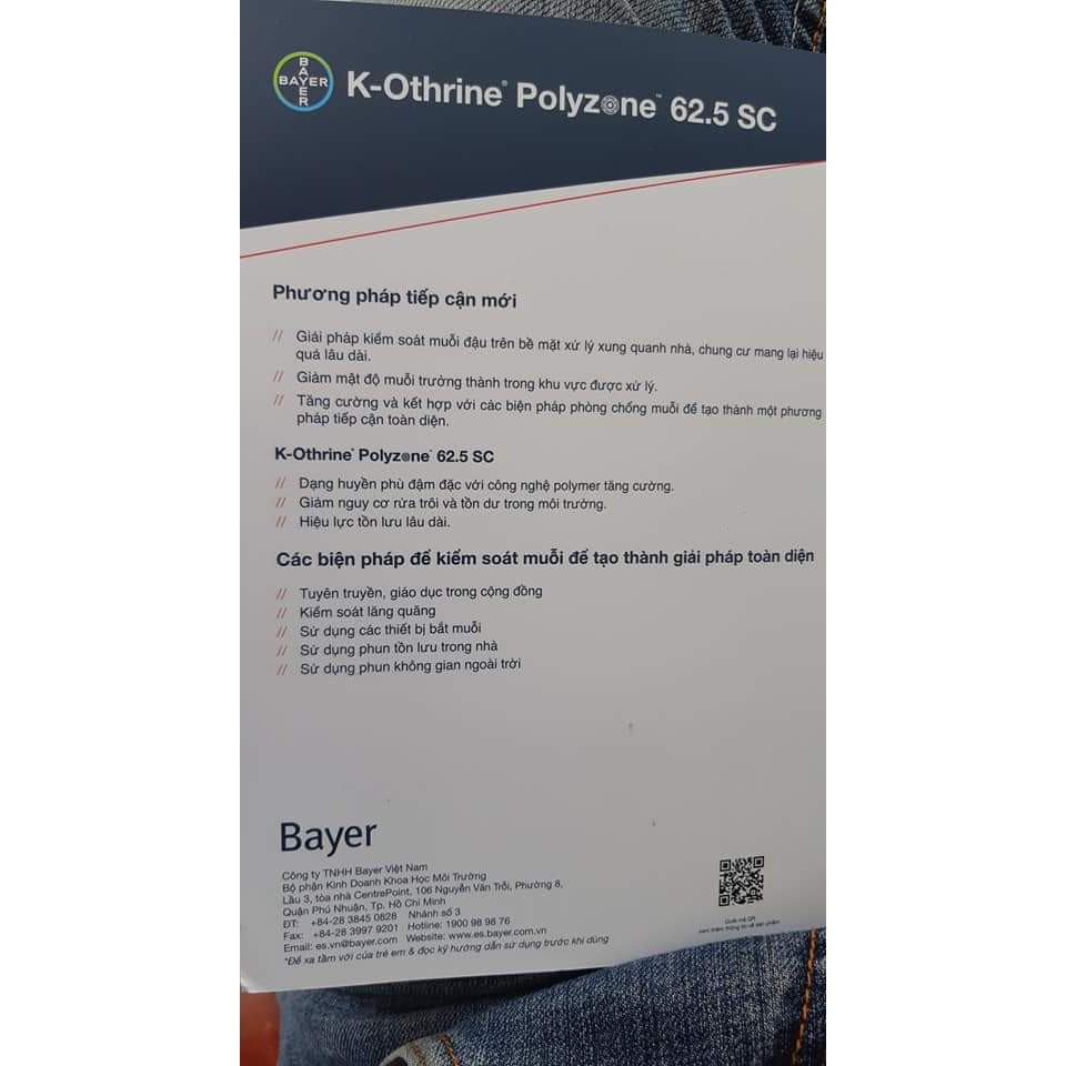 THUỐC DIỆT GIÁN cho NHÀ NUÔI YẾN K-Othrine Polyzone 62.5SC Bayer