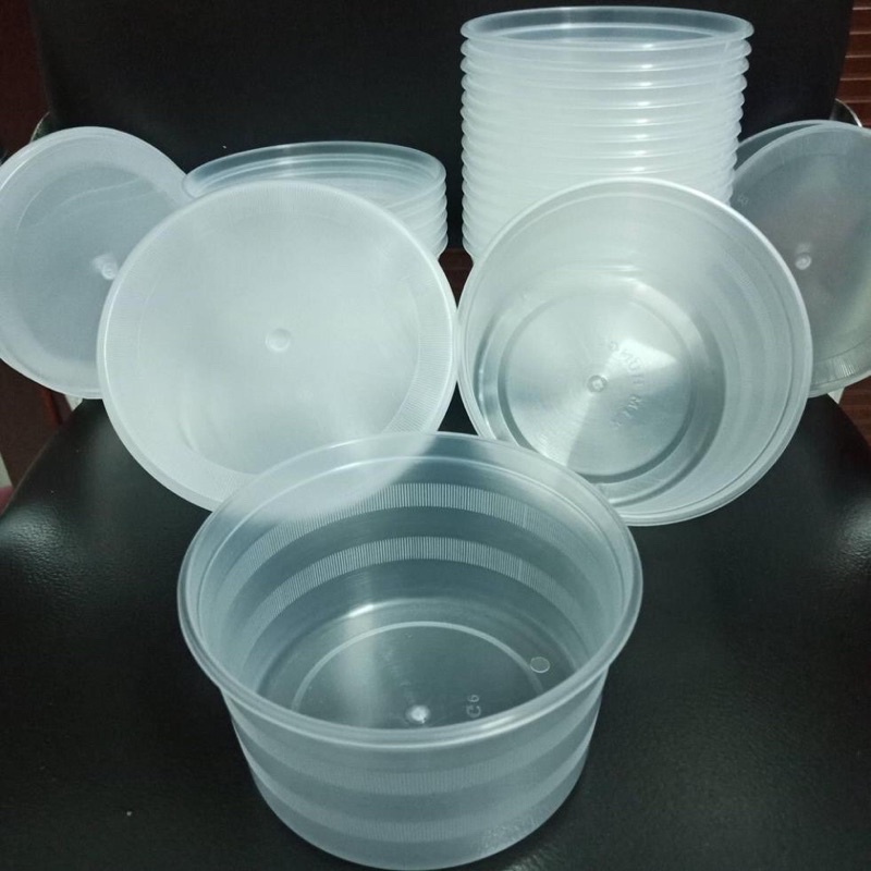 Combo 10 cái thố nhựa có năp đựng phở, cháo dinh dưỡng mang đi dùng 1 lần - 500ml