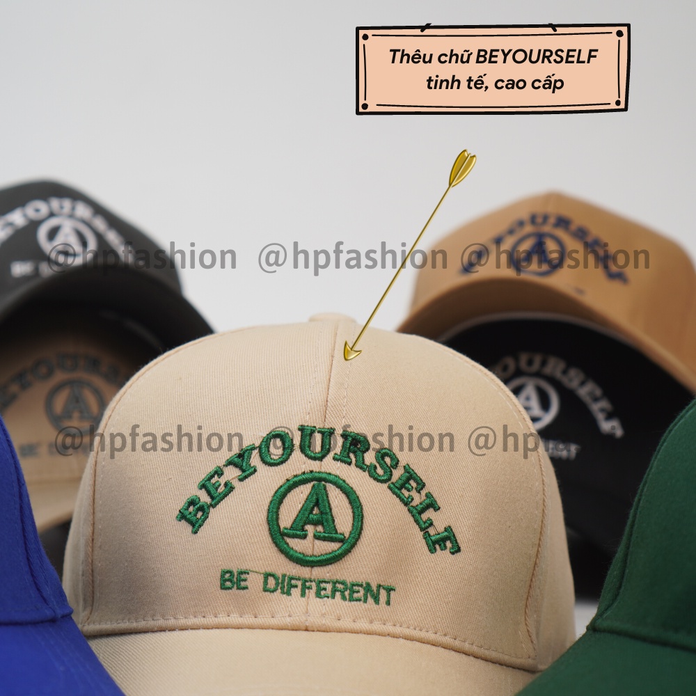 Mũ lưỡi trai ❤️ Nón kết thêu chữ BE YOUR SELF chất kaki cao cấp form unisex nam nữ N92 - Happy Style